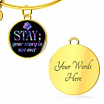 Stay Your Story Is Not Over Suicide Prevention Awareness Month Circle Pendant Necklace