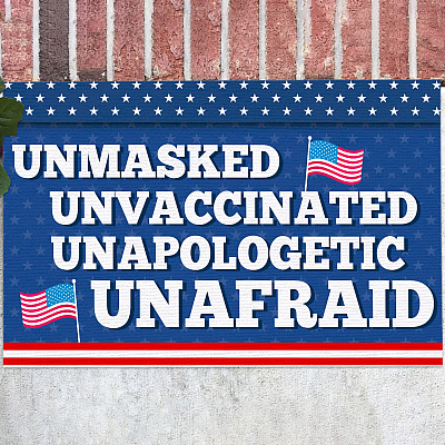 Unmasked Unvaccinated Unapologetic Unafraid Doormat - Pro American Anti Vaccine Indoor Outdoor Doormat