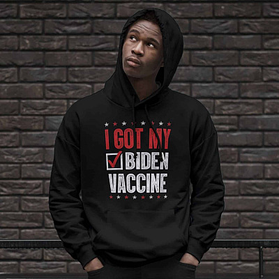 Alternative view of I Got My Biden Vaccine T-Shirt - Funny Joe Biden Hoodie - Sweatshirt - Long Sleeve Shirt