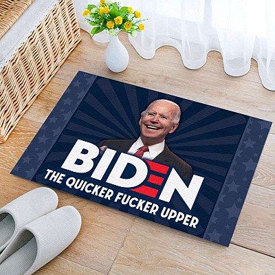 Alternative view of Biden the Quicker Fucker Upper Doormat Biden Doormat Wipe Here Entrance Indoor Outdoor Decorative Doormat