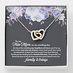 To My New Mom On My Wedding Day You'll Be My New Mother And Also My Friend Interlocking Hearts Pendant Necklace - Mother In Law Gift - Interlocking Hearts Necklace