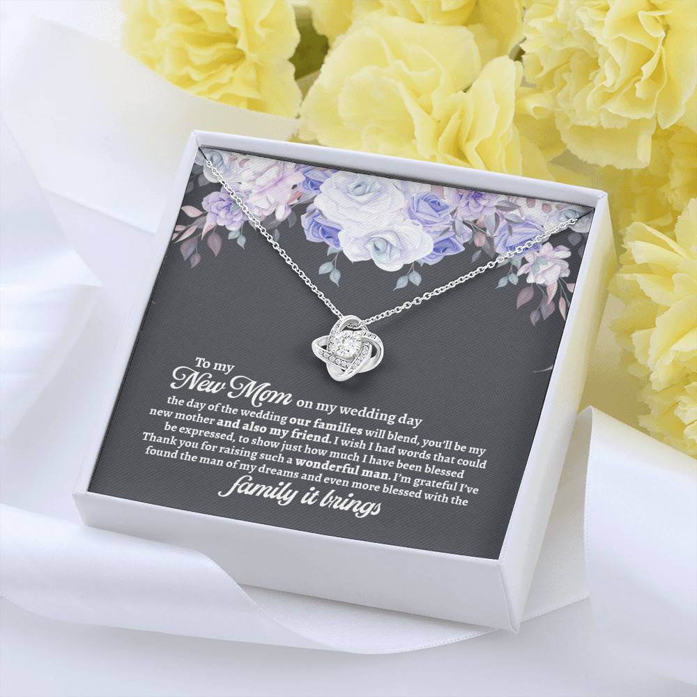 To My New Mom On My Wedding Day You'll Be My New Mother And Also My Friend Love Knot Pendant Necklaces - Mother In Law Gift