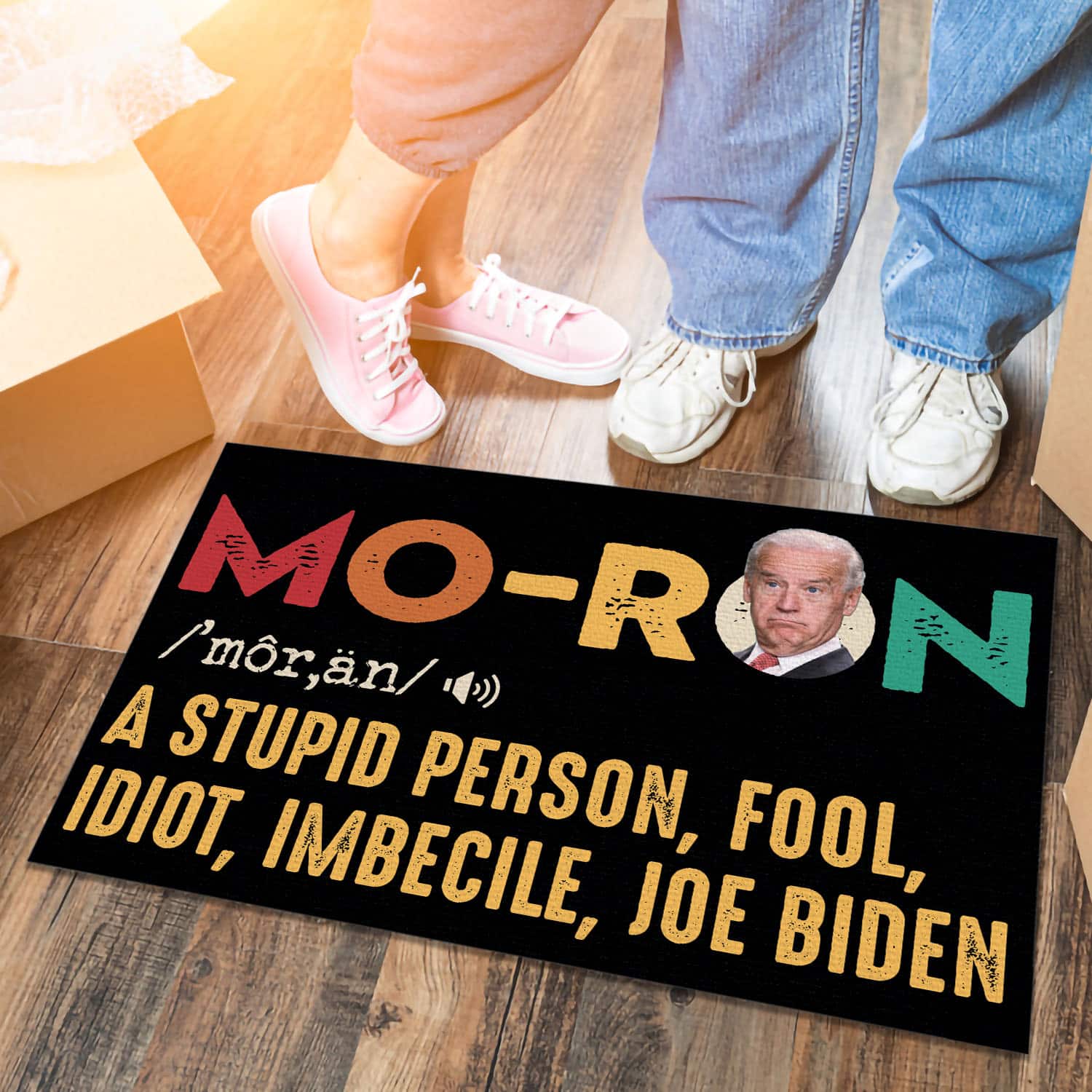 4Th ưu tiên. Moron Biden - Doormat (1) Doormat mockup 6