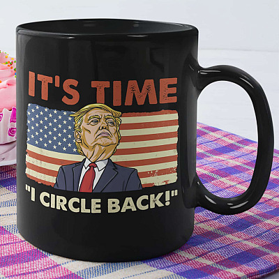 Alternative view of It's Time I Circle Back American Ceramic Coffee Mug - Beer Stein - Water Bottle - Color Changing Mug
