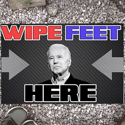 Wipe Feet Here Biden Meme Saying House Doormat - Anti Joe Creepy Biden Entrance Home Doormat