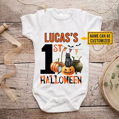 Personalized First Halloween Baby Onesie - Baby Infant Bodysuit - Halloween Pregnancy Announcement Baby Onesie