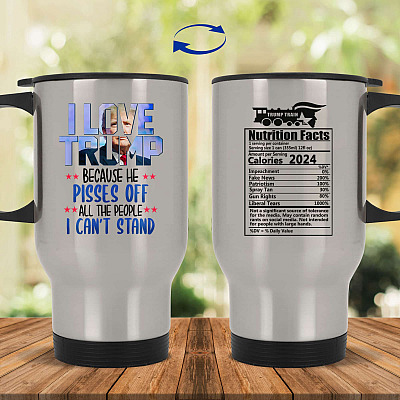 14 oz. Silver Travel Mug