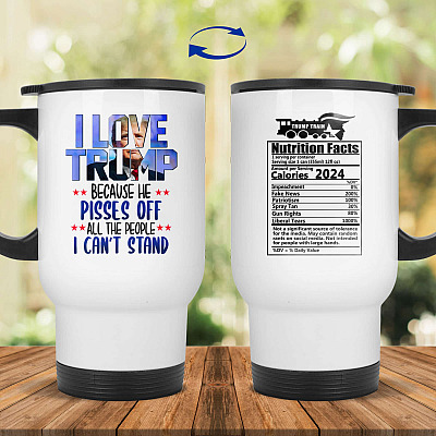 14 oz. White Travel Mug