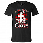 crazy, Black, V-Neck T-Shirt