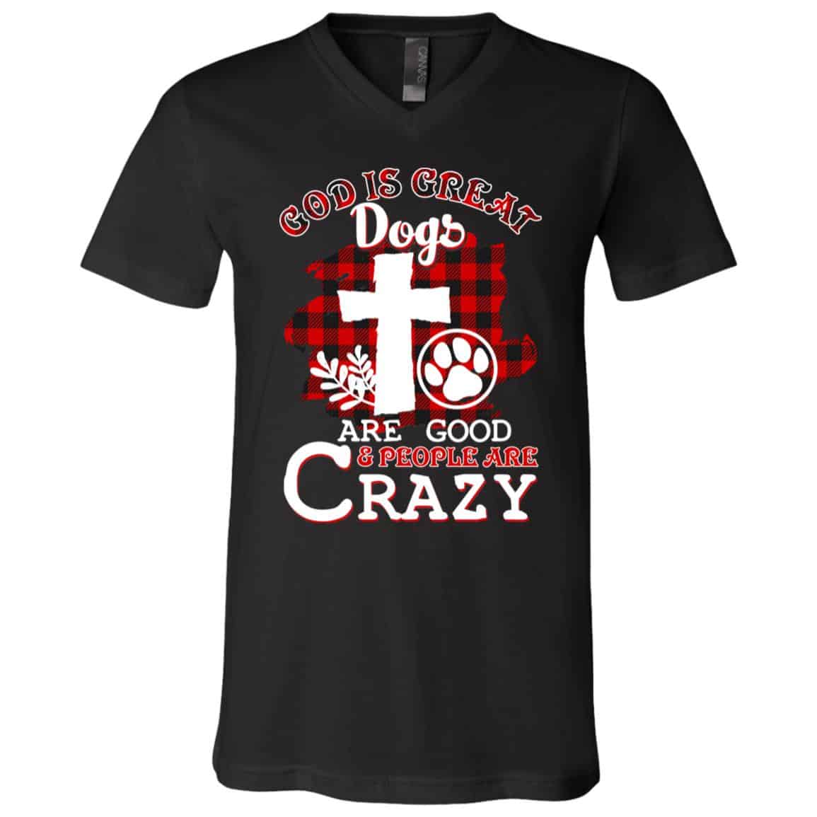 crazy, Black, V-Neck T-Shirt