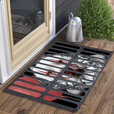 Alternative view of Pitbull Spooky Penny Clown Halloween Doormat - Outdoor Indoor Doormat