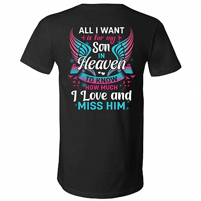 son in heaven, Black, V-Neck T-Shirt