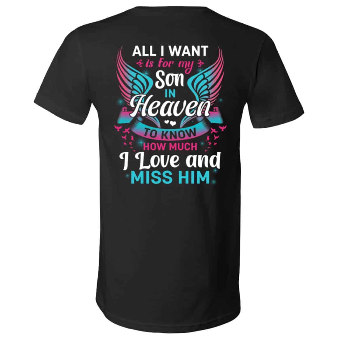 son in heaven, Black, V-Neck T-Shirt