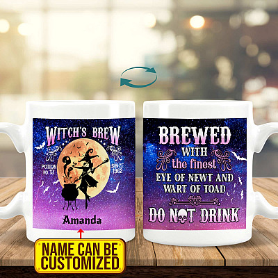 Alternative view of Personalized Witches Brew Full Print Coffee Mug - Beer Stein - Water Bottle - Color Changing Mug