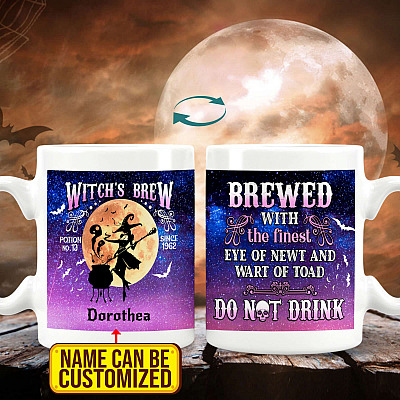 Personalized Witches Brew Full Print Coffee Mug - Beer Stein - Water Bottle - Color Changing Mug