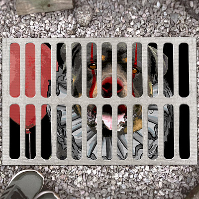 Rottweiler Spooky Penny Clown Halloween Doormat - Outdoor Indoor Doormat