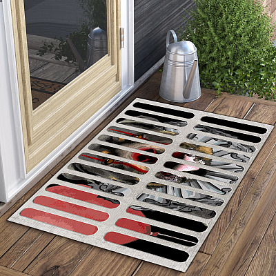 Alternative view of Rottweiler Spooky Penny Clown Halloween Doormat - Outdoor Indoor Doormat