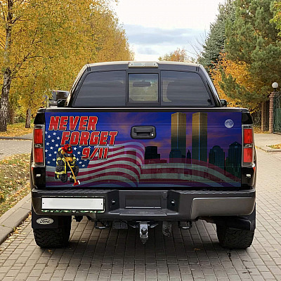 9/11 Never Forget Patriot Day Memorial Truck Tailgate Decal Sticker Wrap - Vinyl Graphic Decal Bumper Sticker