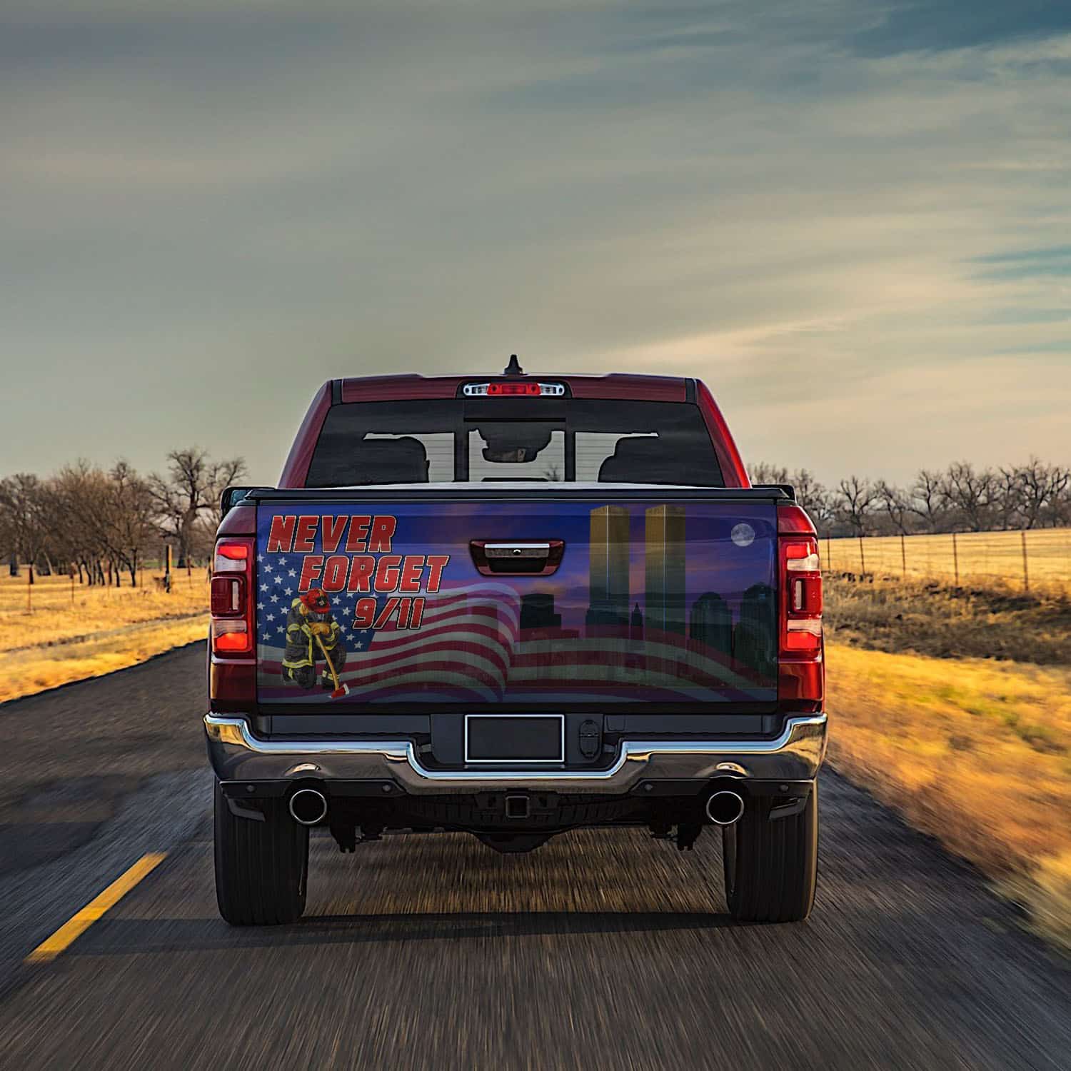 13 HG UU TIEN. 9 11 Never Forget Wrap (5) Tailgate Wrap Mockup 13