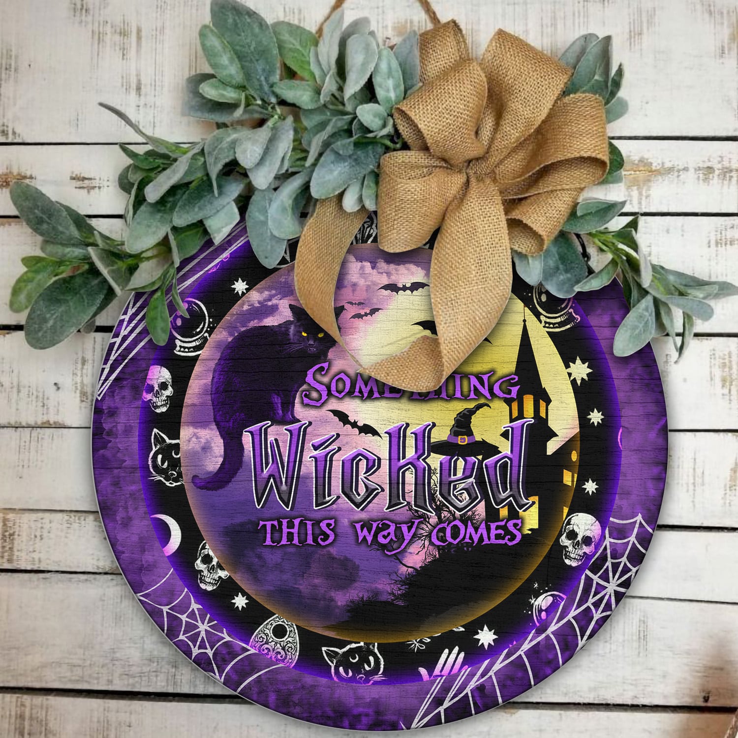 4KNG. Wicked Halloween Door Sign Mockup 11
