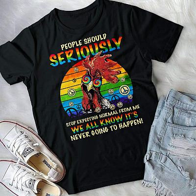 Alternative view of People Should Seriously Stop Expecting Normal From Me T-Shirt - Funny Hippie Shirt