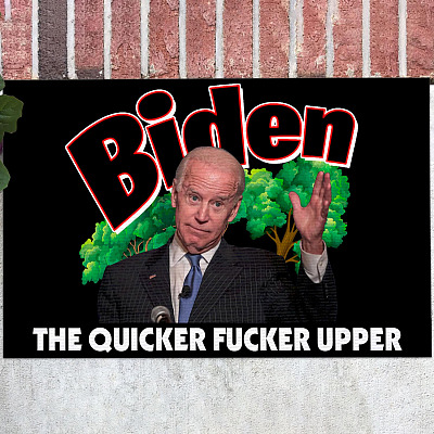 Joe Biden The Quicker Fucker Upper Indoor Outdoor Doormat - Funny Pro Trump Anti Biden Door Mat