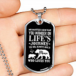 No Matter How Far You Wander On Life's Journey You Will Always Have A Mama Who Loves You Dog Tag Pendant Necklace