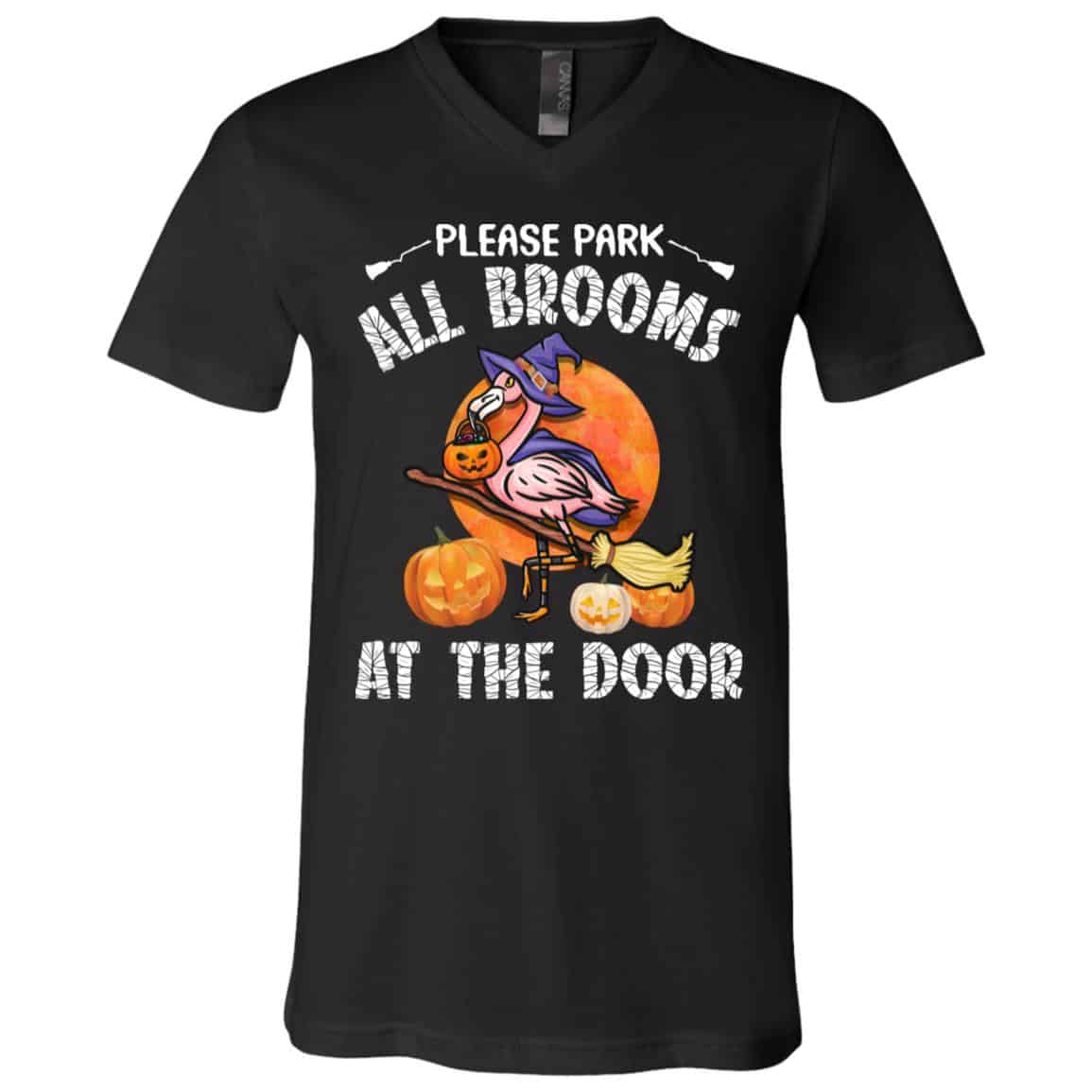 all brooms, Black, V-Neck T-Shirt