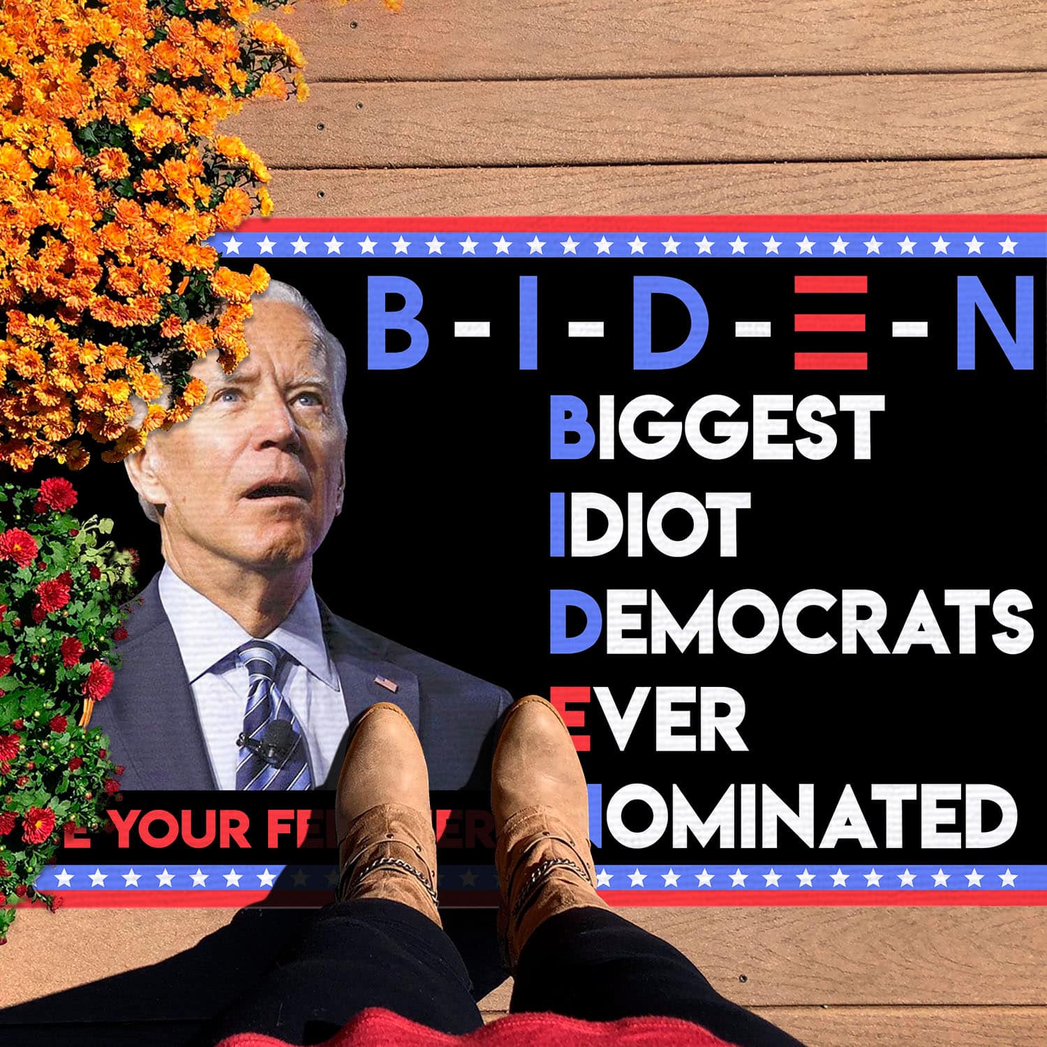 5VT. UU TIEN Biden Biggest Idiot Doormat Doormat mockup 7