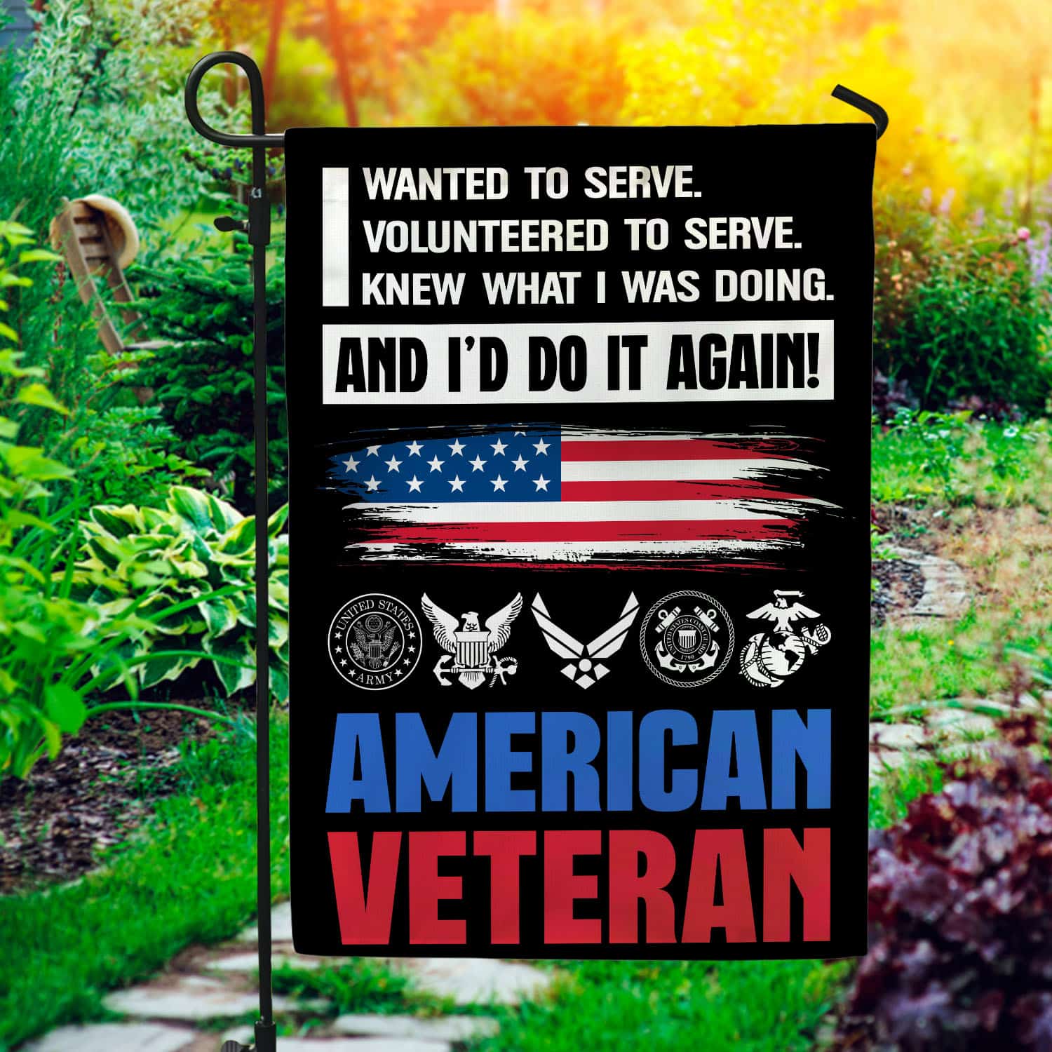 5Th. American Veteran Garden Flag Mockup 1
