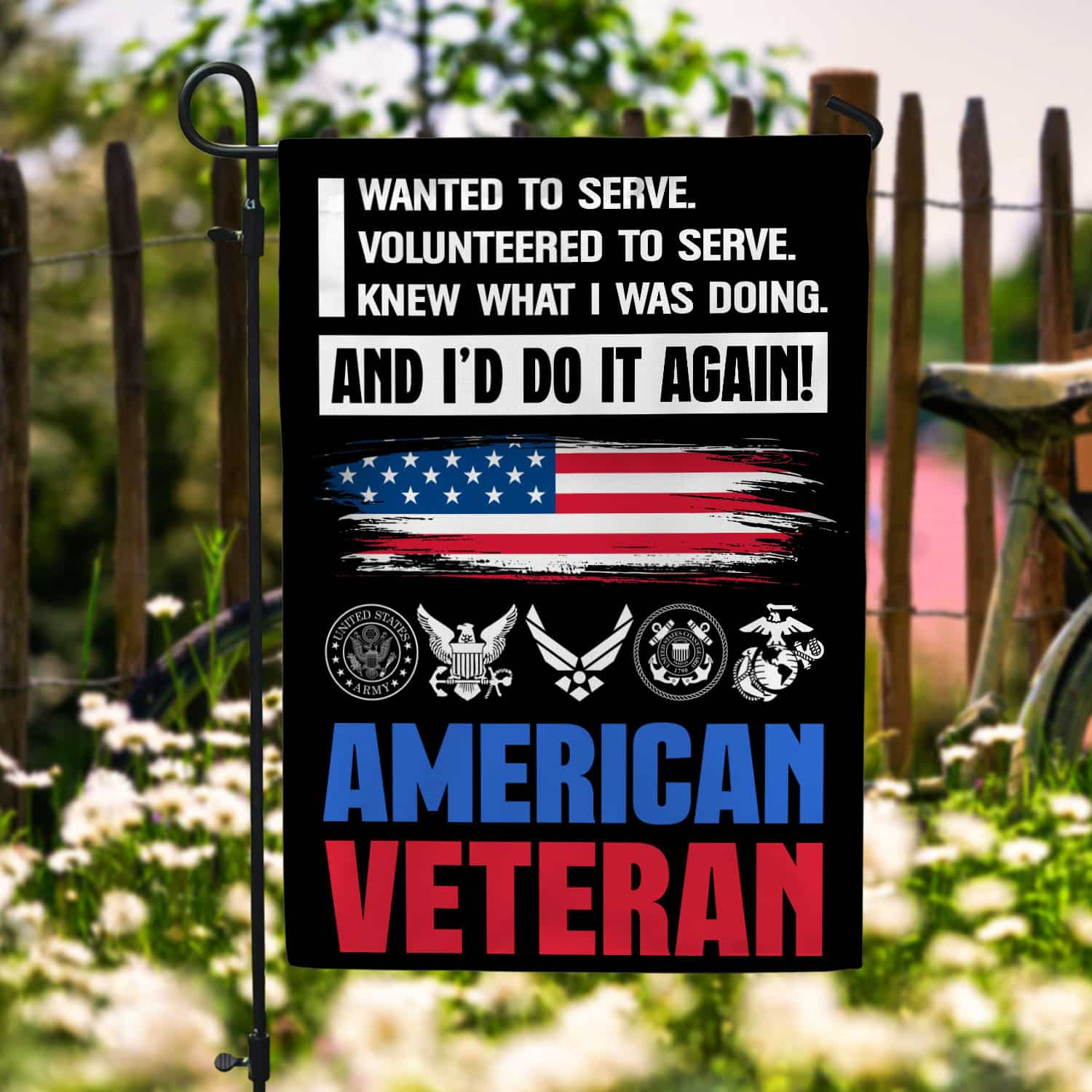5Th. American Veteran Garden Flag Mockup 6
