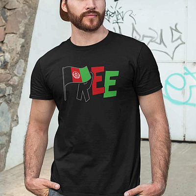 Alternative view of Pray for Afghanistan Free Afghanistan T-Shirt - V-Neck Tee - Afghanistan Shirt Flag