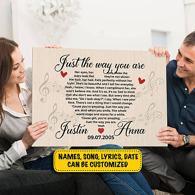 Alternative view of Customized Song Lyrics Canvas - Personalized Name Anniversary Wedding Gift Home Decor Wall Art - Poster