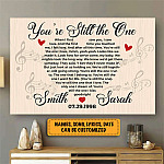 Customized Song Lyrics Canvas - Personalized Name Anniversary Wedding Gift Home Decor Wall Art - Poster