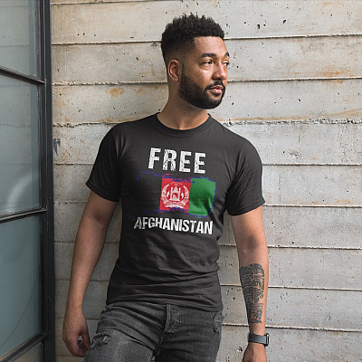 Alternative view of Free Afghanistan T-Shirt - V-Neck Tee - Pray For Afghanistan Flag Shirt