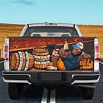 10VT. Bigfoot Drinking Beer Tailgate Tailgate Wrap Mockup 10