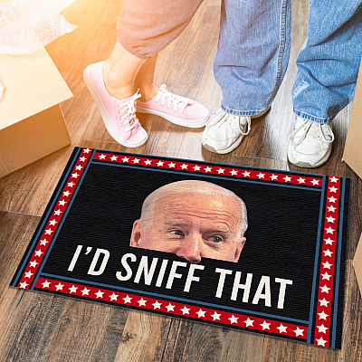 Alternative view of Funny Biden I'd Sniff That Doormat - Funny Political Biden Doormat