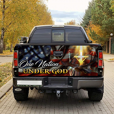 One Nation Under God Truck Tailgate Decal Sticker Wrap - Christian Jesus Vinyl Decal Bumper Sticker For Car