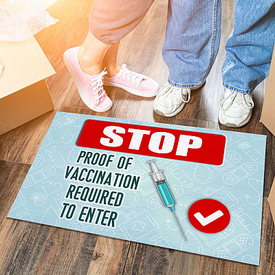 Stop Proof Of Vaccination Require To Enter Outdoor Indoor Doormat - Get Vaccinated Door Mat Entry Rug