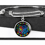 Love Needs No Words Autism Awareness Circle Pendant Necklace