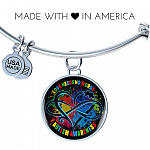 Love Needs No Words Autism Awareness Circle Pendant Necklace