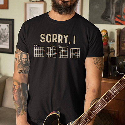Alternative view of Sorry I Funny Guitar Chord Vintage T-Shirt - Funny Guitar Lovers Shirt