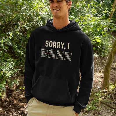 Alternative view of Sorry I Funny Guitar Chord Vintage Hoodie - Long Sleeve - Sweatshirt - Funny Guitar Lovers Shirt