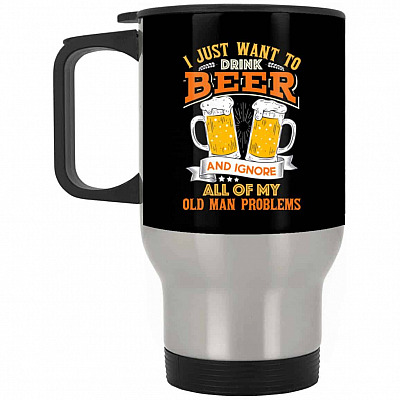 14 oz. Silver Travel Mug