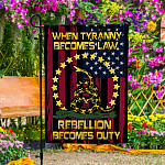 3VT. When Tyranny Becomes Law Flag Garden Flag Mockup 4