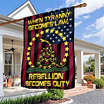 3VT. When Tyranny Becomes Law Flag House Flag Mockup 3