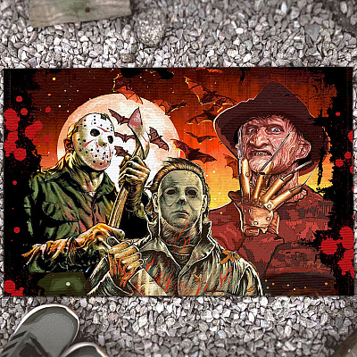 Horror Halloween Movies Characters Decorative Doormat - Welcome Mat