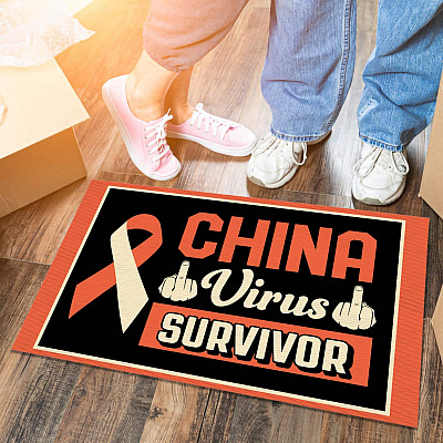 Alternative view of China Virus Survivor Decorative Doormat - Funny Welcome Mat
