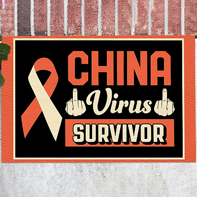 China Virus Survivor Decorative Doormat - Funny Welcome Mat