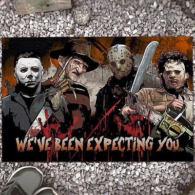 We've Been Expecting You Michael Freddy Jason Horror Movie Characters House Doormat - Halloween Outdoor Doormat